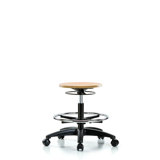 Beatriz Adjustable Height Ergonomic Lab Stool with Footring Pedestal Base