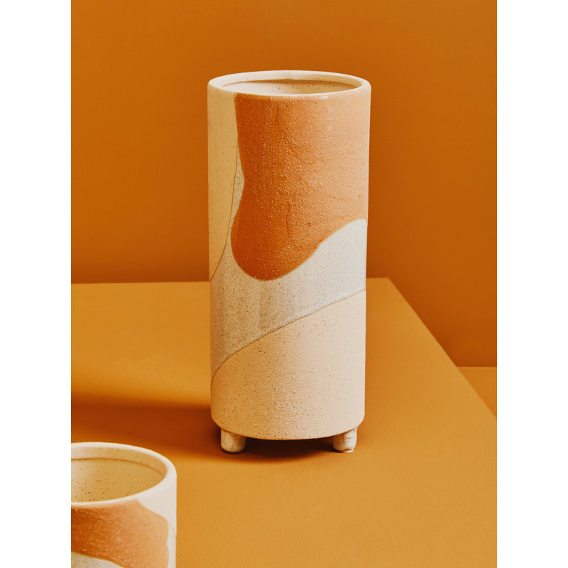 Aquina Earthenware Table Vase, 30cm H x 13cm W x 13cm D