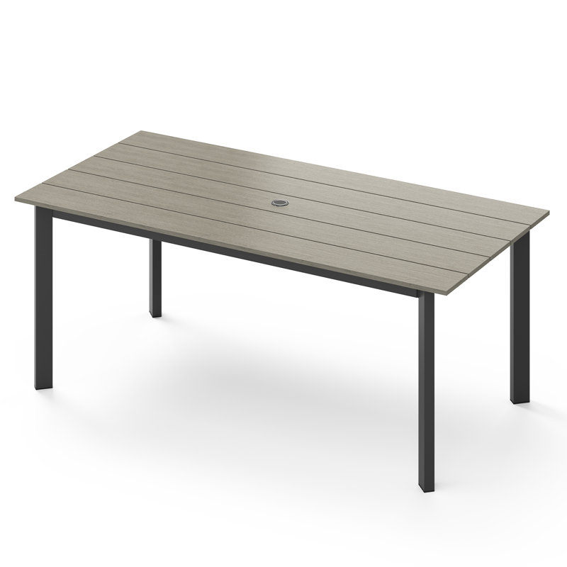 Table de salle à manger de patio, Gris clair / noir