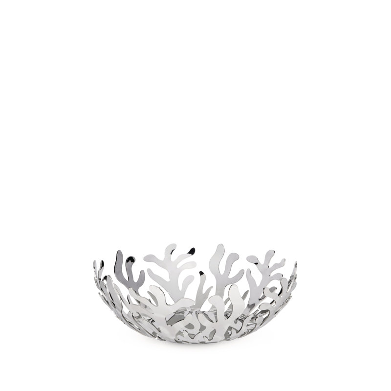 Alessi Stainless Steel Fruit Bowl, 10.8cm H x 29cm W x 29cm D, Polished Mirror