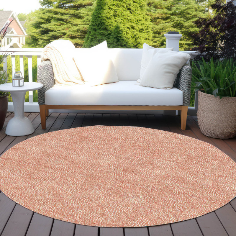 Machine Washable Indoor/Outdoor Chayden ACN1057 Rug, Round 8'