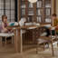 Bureaux en bois massif noyer en demi-cercle-108057904