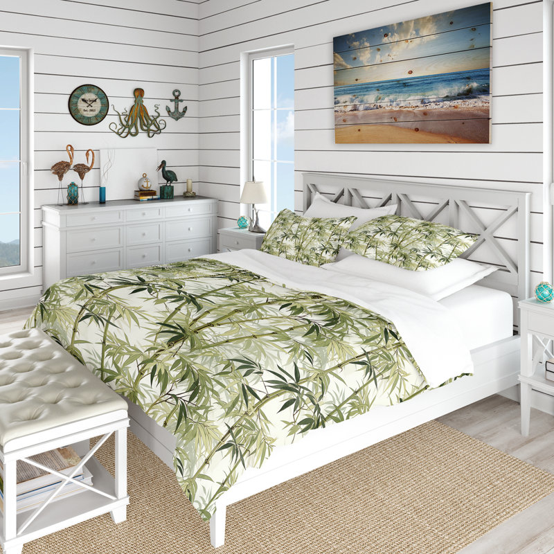 Literie Tropical Zen, Housse de couette pour très grand lit et 2 très