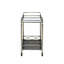 Chariot de service Matiesen en verre transparent et finition or antique (sans les tabourets)