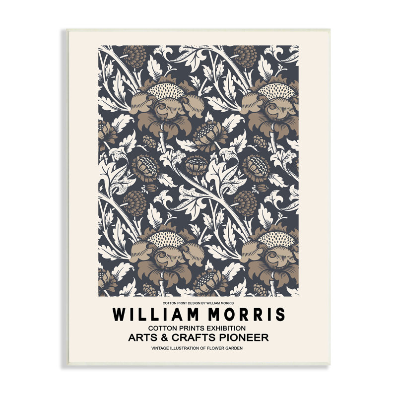 Motif neutre de fleurs botaniques brunes détaillées, Plaque murale, L 16 po x H 16 po