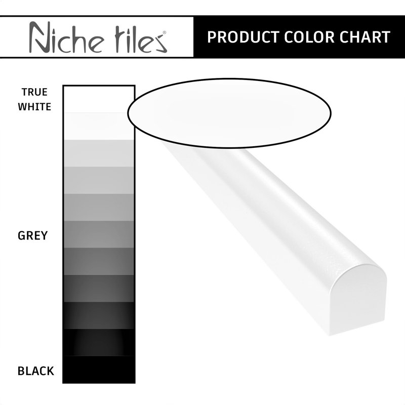 Bright White Glossy Cast Stone Pencil Liner Wall Tile Trim