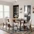 7-Piece Oval Dining Table Set With 6 Upholstered Dining Chairs 67" Modern 6-Person Four Leg Dining Set