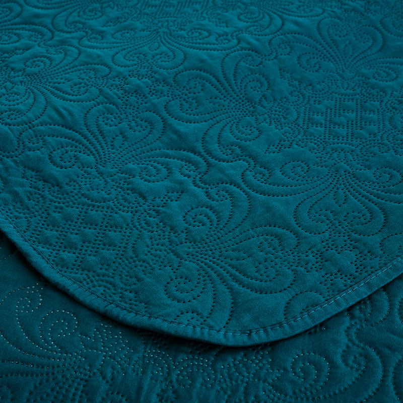 Luca 3-Piece Lightweight Microfiber Oversized Bedspread Set, King Coverlet/Bedspread + 2 King Shams, Teal