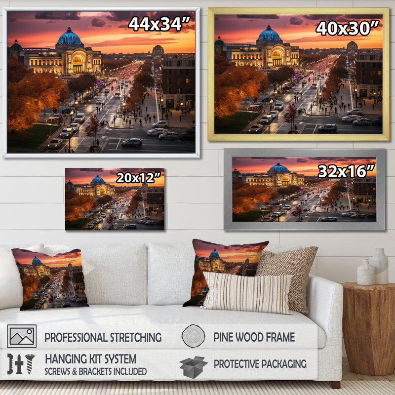 Charmante vieille rue du Kansas, Missouri II, reproduction d'art sur toile, H 34 po x l 44 po x P 1,5 po, Toile tendue