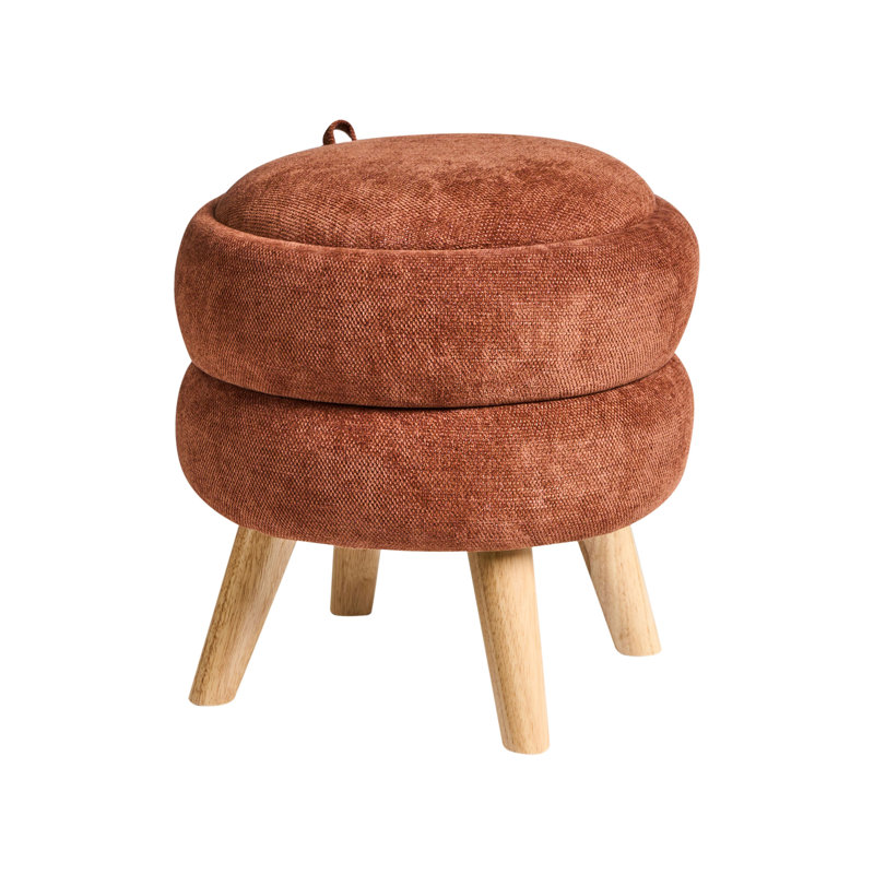 Storage Pouffe HAWLEY Chenille 40 cm 40 cm 41 cm, Brown