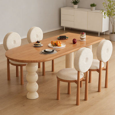Cream Wood Dining Table