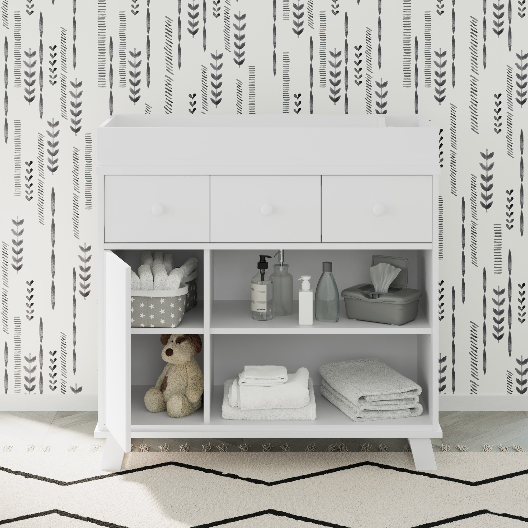 Equinox Convertible Standard Nursery Furniture Set, White/Gray