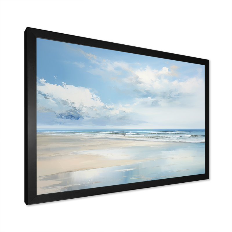 Popham - océan côtier, reproduction d'art sur toile encadrée, H 12 po x l 20 po x P 1 po, Cadre noir