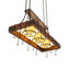 60" Long Steamboat 3 Light Pot Rack
