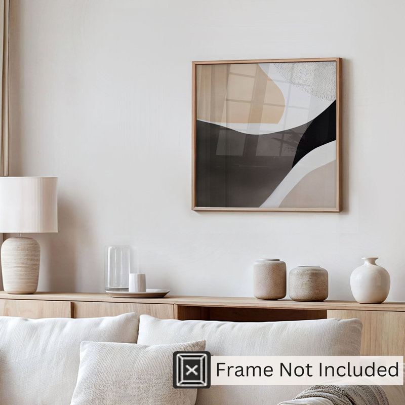 Abstrait minimaliste scandinave abstrait, impression d'art moderne sans cadre Mid-Century, H 14 po x l 14 po