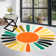 Mignon tapis lavable à la machine Sunburst