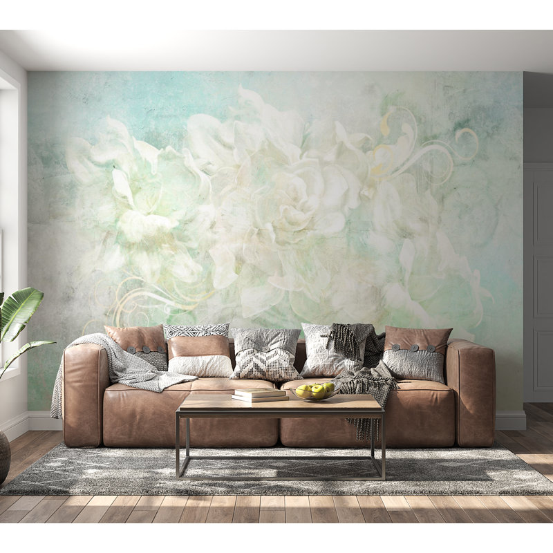 Murale abstraite pelez et collez Bishaan, L 173 po x L 124 po