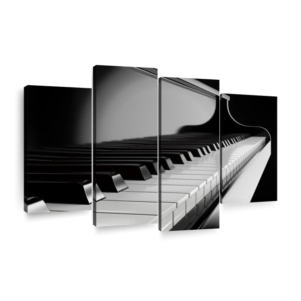 Latitude Run® Piano Keys On Canvas 4 Pieces Print | Wayfair