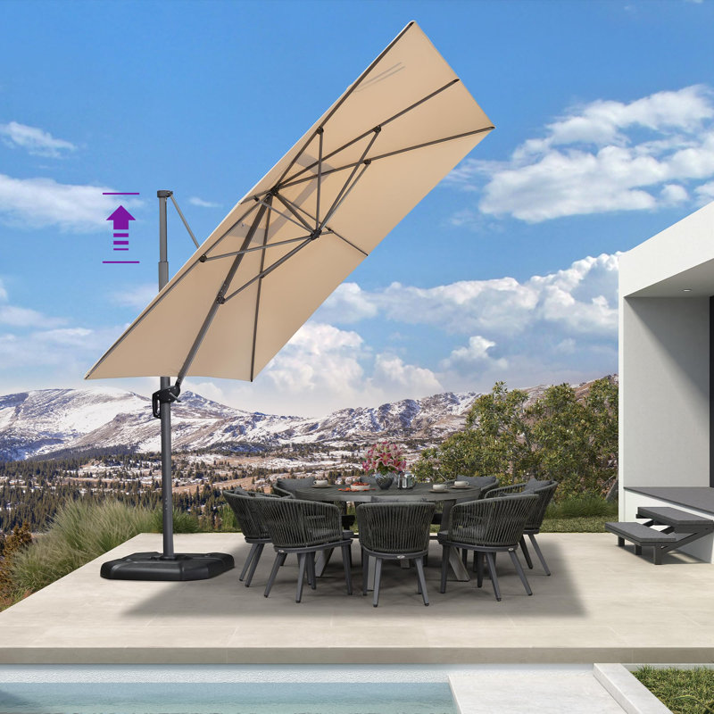 3.5m Square Cantilever Parasol, Beige