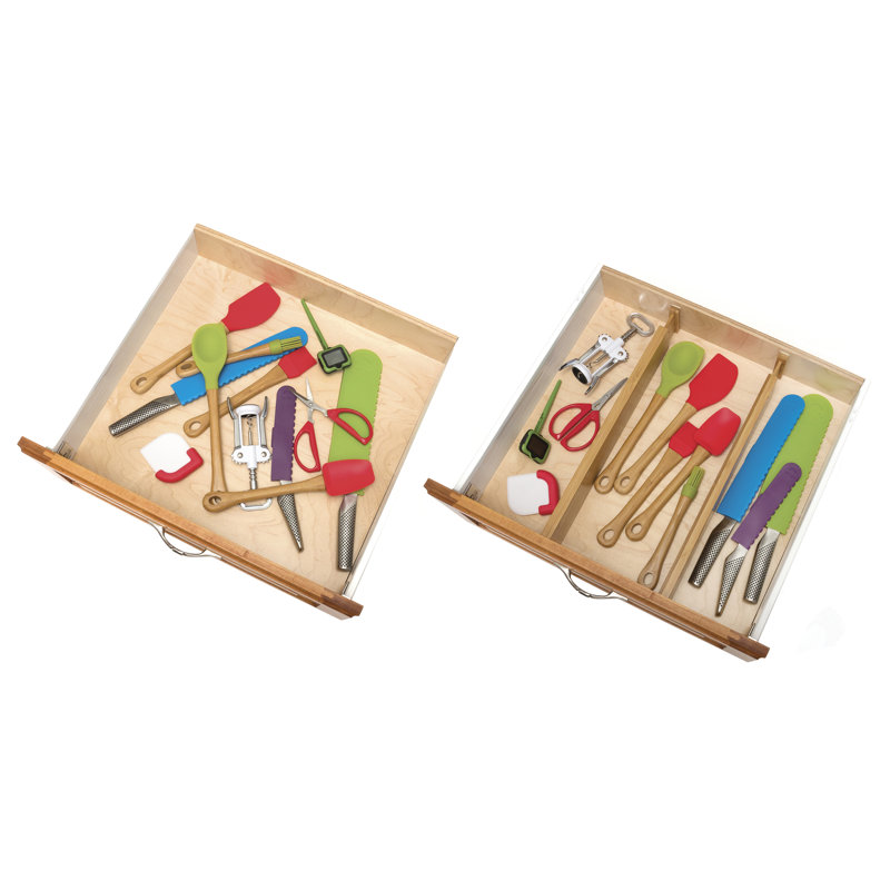 Diviseurs de tiroir en bambou sur mesure, ensemble de 2