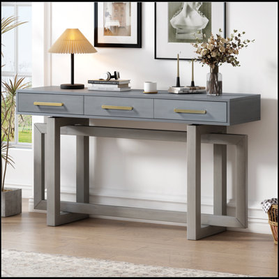 Console élégante avec trois tiroirs, table d'entrée très longue