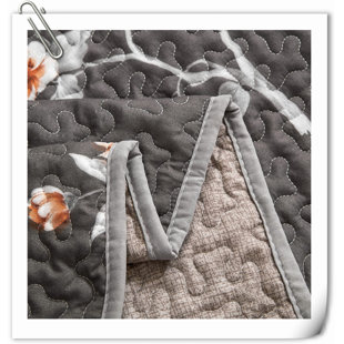Courtepointe, ensemble de courtepointe 3 pièces, ensemble de couvre-lit réversible à motif floral, housse de lit légère en microfibre légère pour toutes les saisons