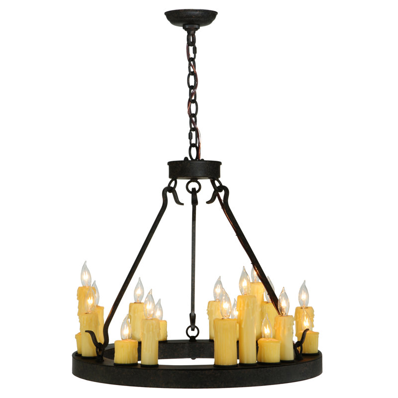 Wagon Wheel 18 - Light Chandelier