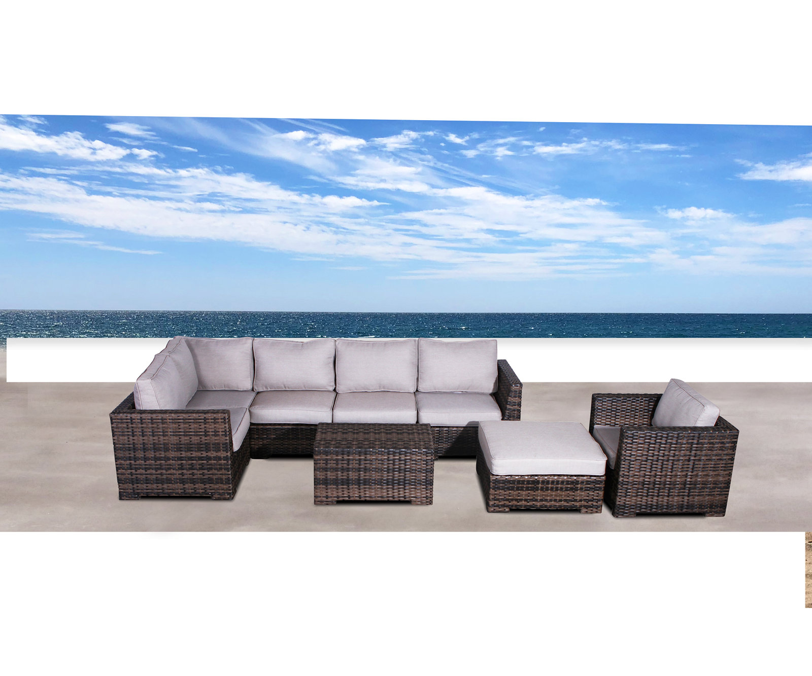 McDougal 6-Person Patio Seating Group, Espresso