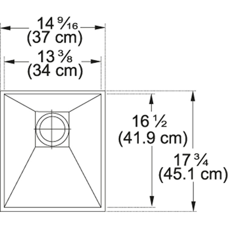 Peak 17.75" L x 14.5625" W Undermount Kitchen Sink