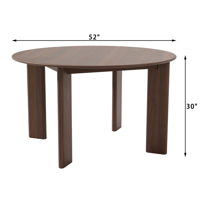 Table de salle à manger 52 ", Noyer