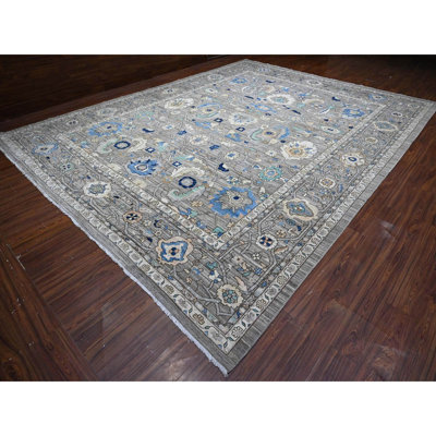 Tapis oriental gris 11 pi 9 po x 15 pi 2 po Aryana Peshawar Heris