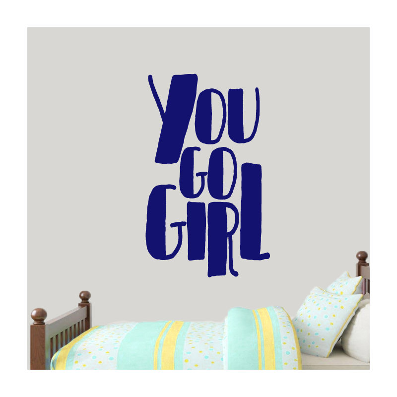 Décalcomanie murale "you go fille", Bleu marine