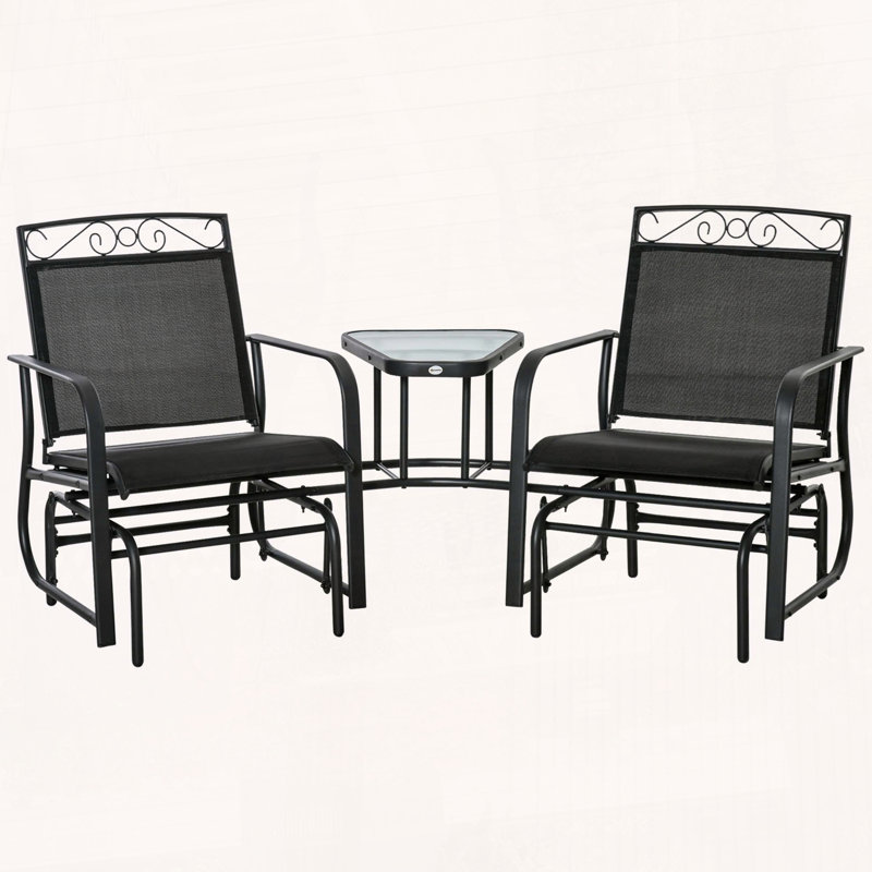 Fauteuils coulissants d'extérieur avec table basse Outsunny