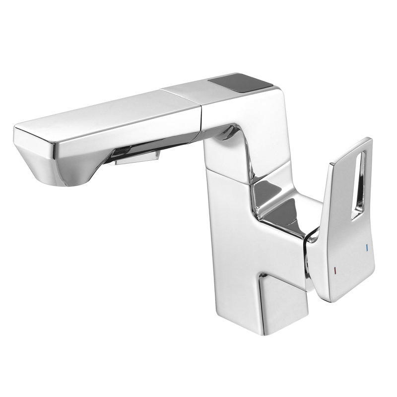 LED Digital Display Bathroom Faucet With Pull-Down Sprayer – Temperature Monitoring, Single Handle, Chrome