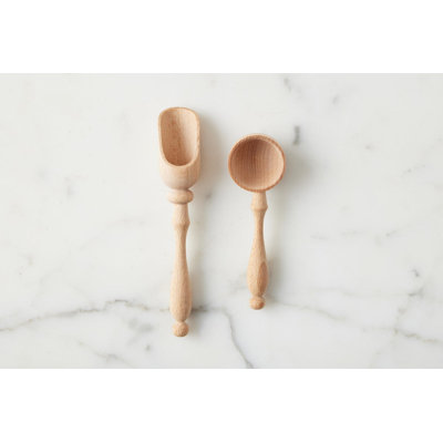 Parisian Salt & Sugar Spoon Set, Beechwood