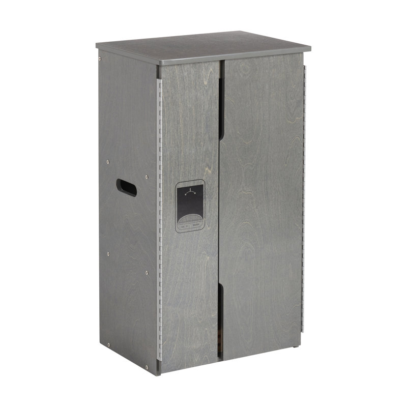 ECR4Kids Wooden Pretend Play Kitchen Refrigerator for Kids, Montessori Furniture, Grey Wash