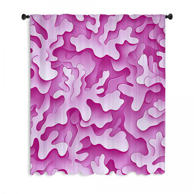 Rideaux de fenêtre roses abstraits, voilages abstraits et voilages - 1 panneau