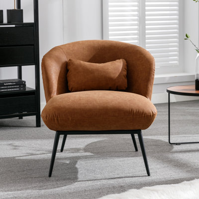 Chaise d'appoint rembourrée avec pieds en métal