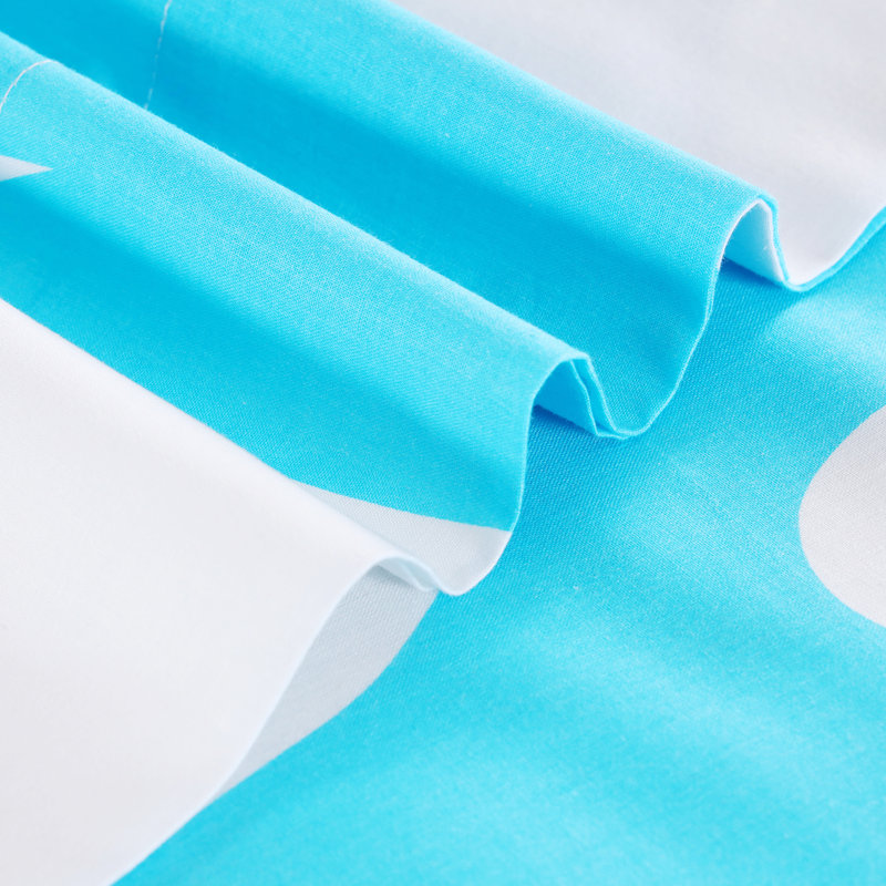 Ensemble de draps 100% coton Floral, Ensemble de draps pour lit double + un drap-housse, Bleu océan