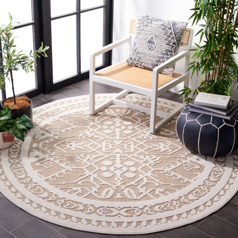 Global Performance Southwestern Indoor/Outdoor Area Rug, Round 6'7"