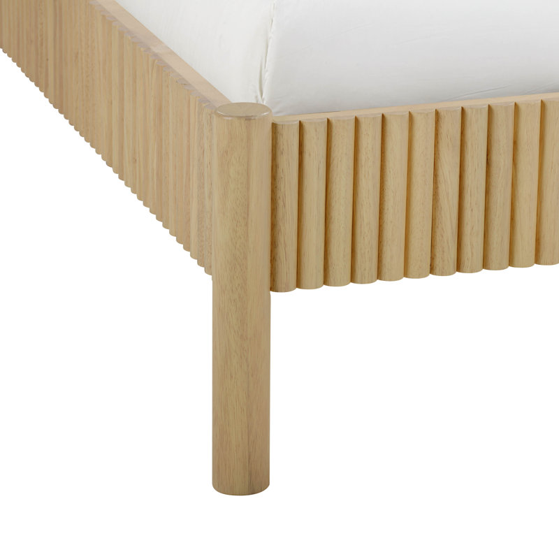 Lit en bois naturel Costillo, Grand