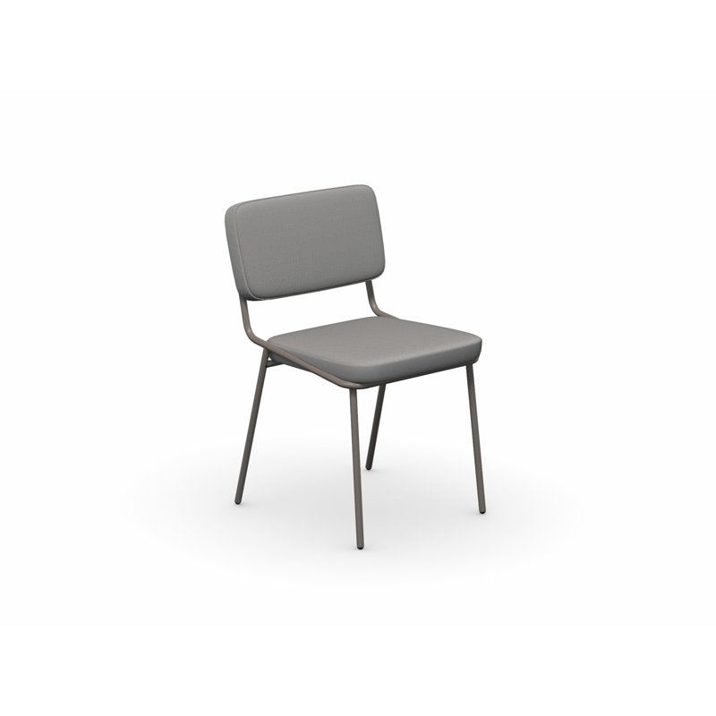 Sixty Upholstered Dining Chair with Metal Frame, Matt Taupe, Forest Green