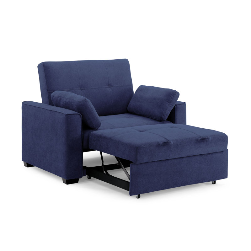 Chaise convertible en chenille capitonnée l 52,4 po Akorede, Marine