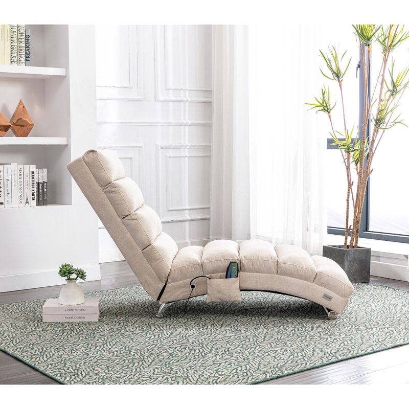 Upholstered Chaise Lounge, Beige
