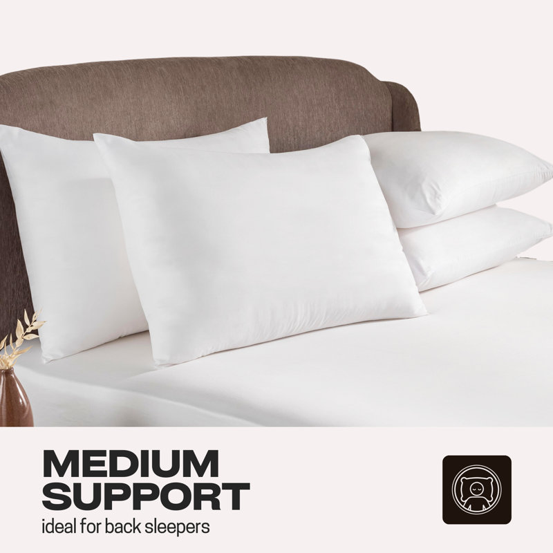 NightComfort Exclusive Collection Microfibre Pillows - Medium Support Pack of 4