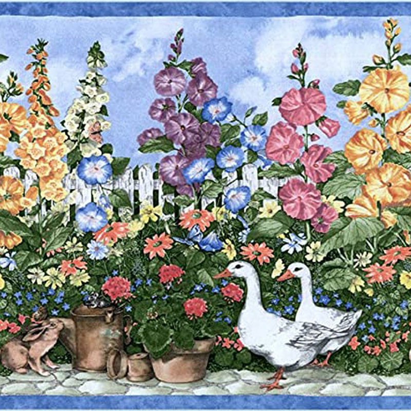 Bordure de papier peint L 15 pi x l 7 po, Bleu foncé / doré