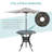 MEETWARM 31" Round Patio Bistro Table, Outdoor Cast Aluminum Small Dinning Table with 2" Umbrella Hole-579406397