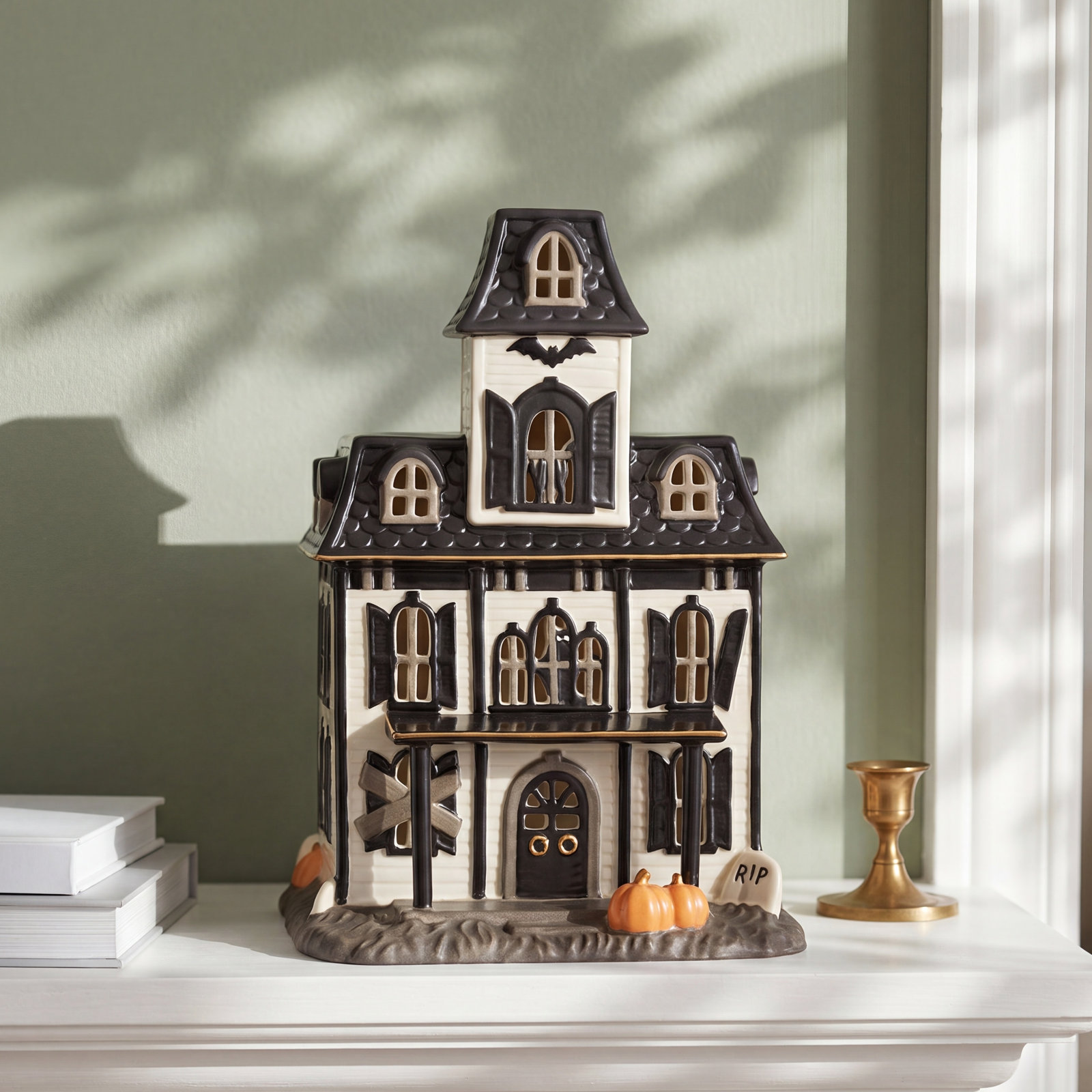 Lighted Vintage Halloween House Figurine