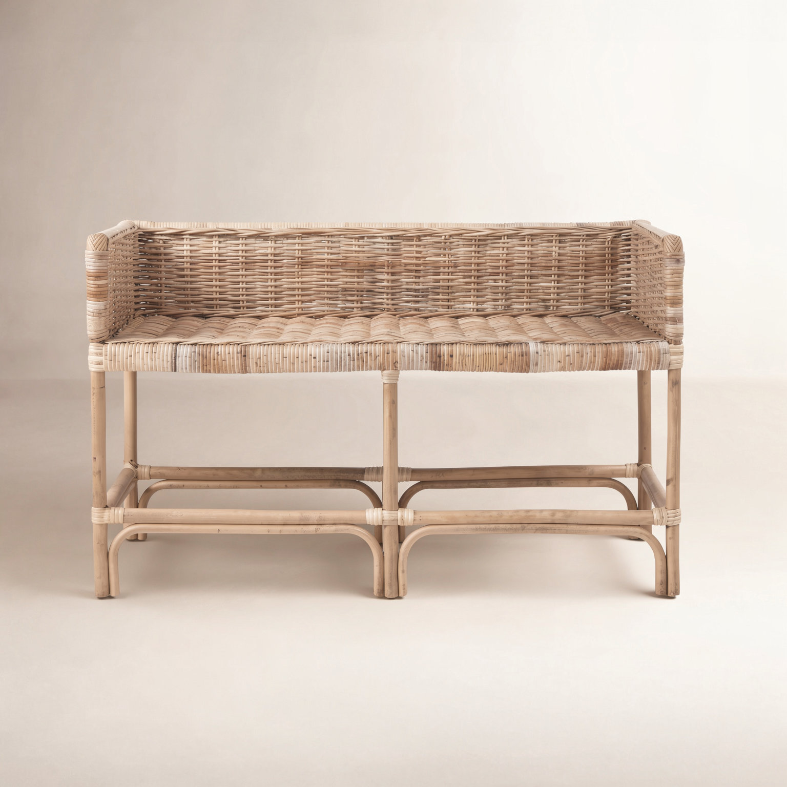 Raye Wicker Woven Accent Bench