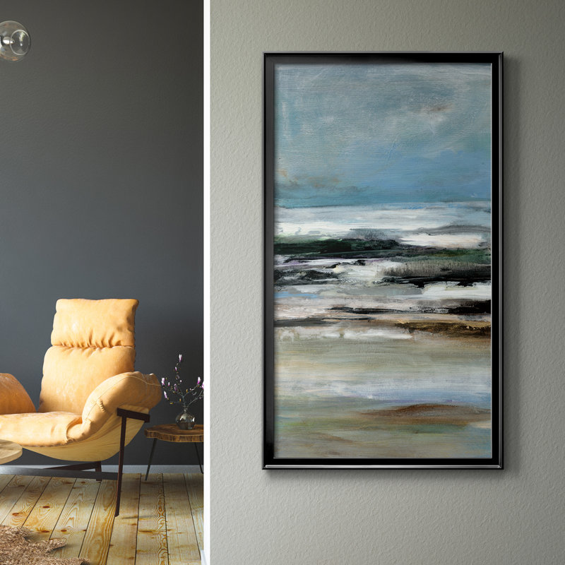 «Knowing You I», peinture sur toile encadrée, H 10,5 po x l 18,5 po x P 1,5 po, Toile avec cadre noir